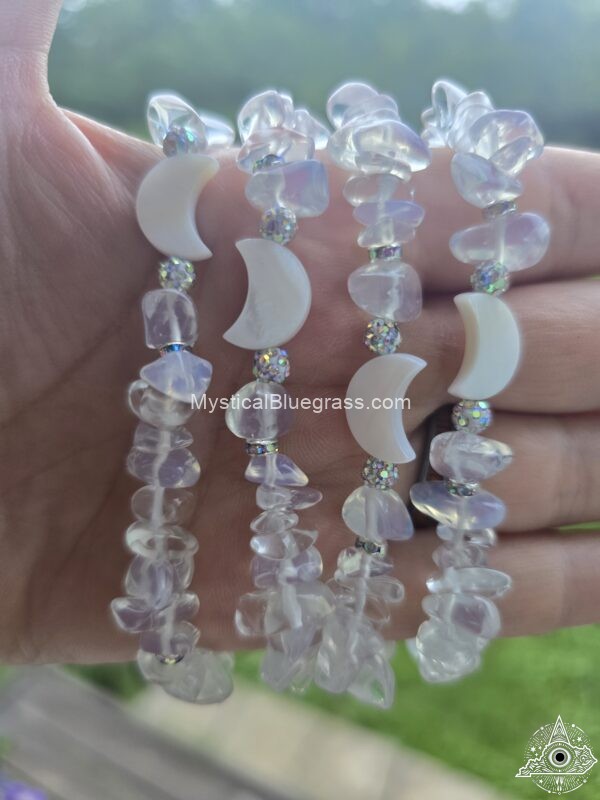 shell crescent chip bead bracelets