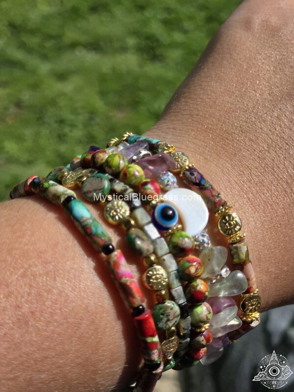 shell crescent chip bead bracelets