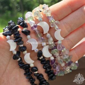 shell crescent chip bead bracelets