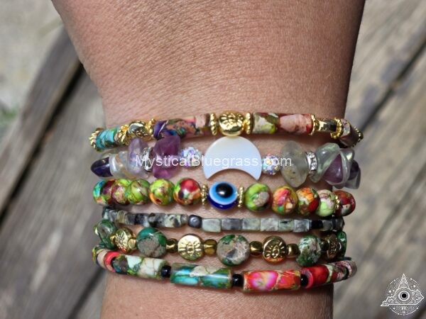 Imperial Jasper Bracelet with 18K Gold Accents - Image 2