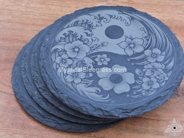 mystical coasters flower yin yang