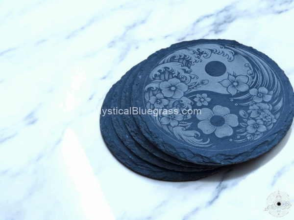 coasters flower yin yang