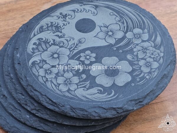 coasters flower yin yang