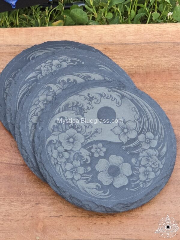 coasters flower yin yang