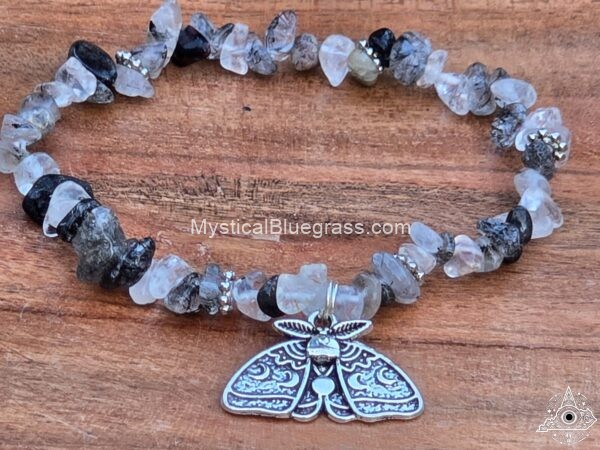 luna moth gemstone bracelet