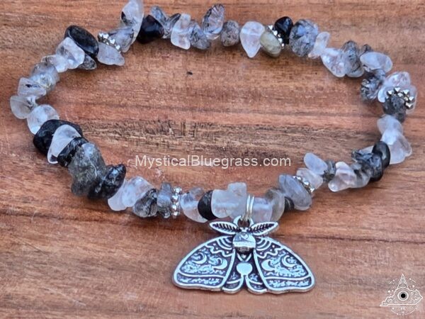 luna moth gemstone bracelet