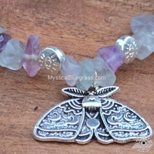 luna moth gemstone bracelet