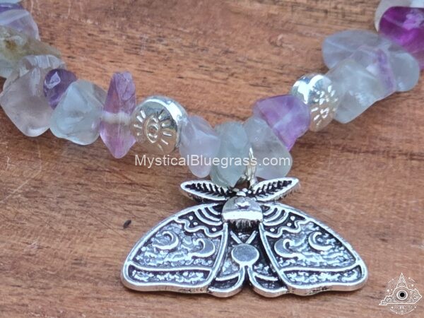 luna moth gemstone bracelet